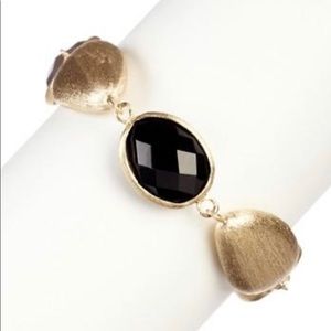 Onyx + Satin Pebble Bracelet